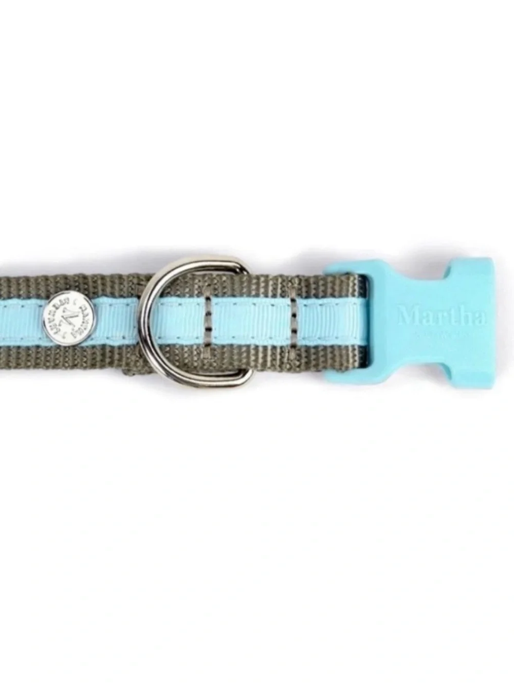 Martha Stewart Dog Collar adjustable nylon blue size 14 NEW